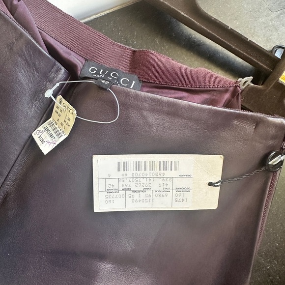 Tom Ford Gucci 1990s leather pants never worn dark purple NWT - Picture 3 of 6
